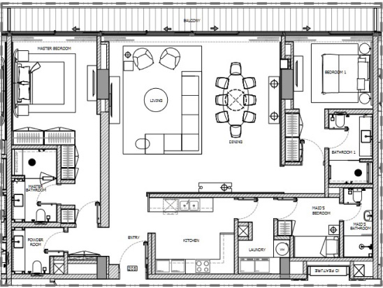 Terrace Level Riviera Dubai Apartments Floor Plan